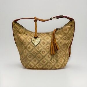 Dooney & Bourke Y2K Zipper Signature Logo Monogram Satchel Handbag.